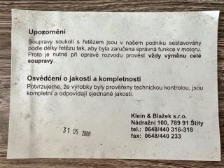 !Nové originální rozvody motoru Škoda do 7 / 1997