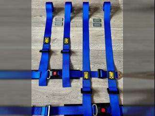 !Sportovní čtyřbodové pásy OMP Racing ( 2ks ) modrá
