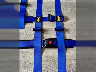 !Sportovní čtyřbodové pásy OMP Racing ( 2ks ) modrá