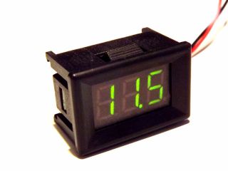 Měřič napětí baterie digital segment 4-30V vhodný do auta voltmetr zelený malý