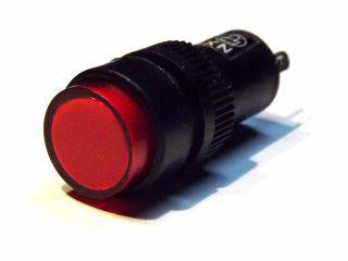 Kontrolka erven kulat 12mm do panelu +12V