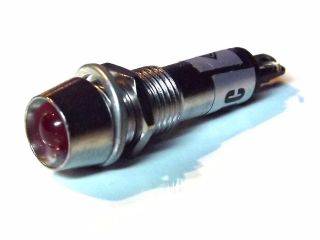 Kontrolka erven kulat kovov 8mm do panelu +12V