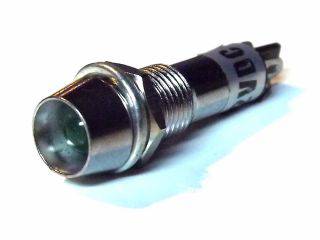 Kontrolka zelen kulat kovov 8mm do panelu +12V